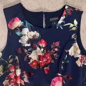 Enfocus Studio Navy Floral print dress, size 14